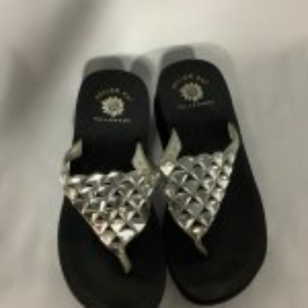 Hellow Mat Yellowbox Stoned Wedge Flip Flop 2" Wedge 1" Platform Sz Sandal 6.5